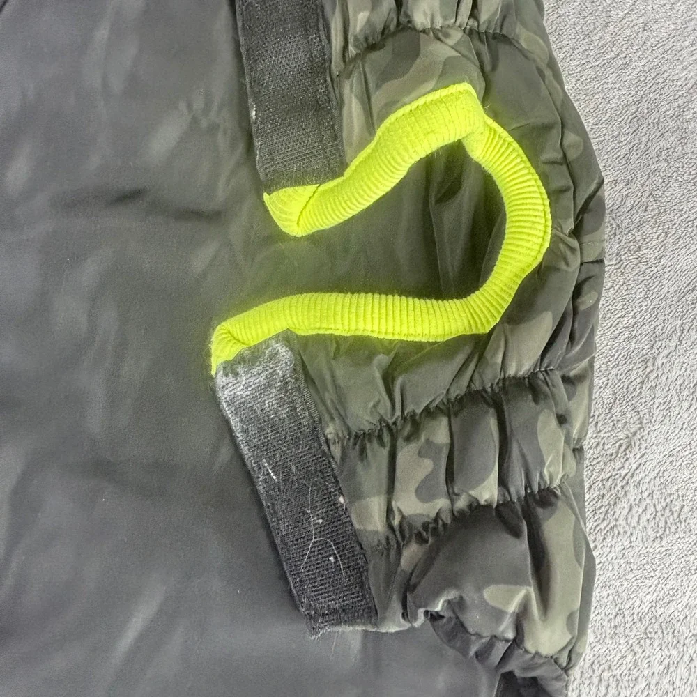 GF Pet Dog Parka‎ Small Camo Black Green Neon Puffer Hooded Jacket Coat